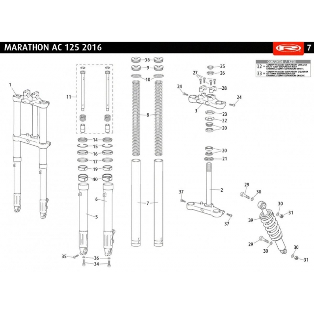 Uszczelniacz zgrubny przedniego zawieszenia Rieju MRT Marathon 50/125 0/000.890.6007 UPPER FORK SEAL DUST COVER