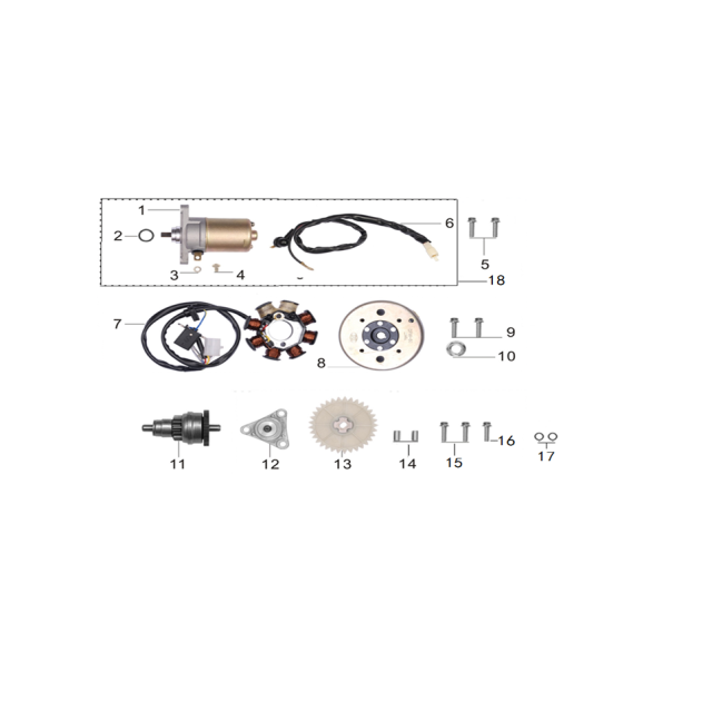 Stator stojan czujnik impulsator Keeway Versilia 50 4t, P02039QMB0-0601100B0